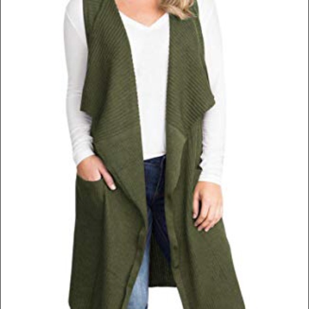 NWOT Forest Green Collar Shawl Cardigan